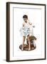 C-L-E-A-N (or Boy Drying Off after Bath)-Norman Rockwell-Framed Giclee Print