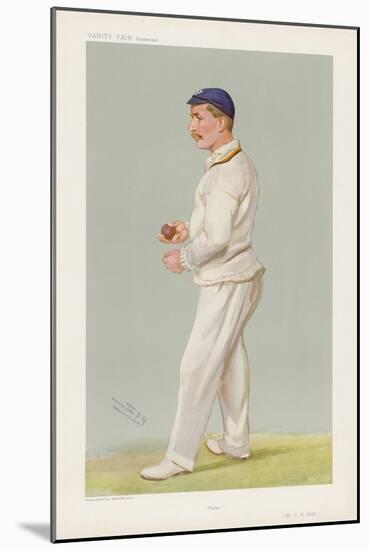 C M Wells English Cricketer Seen Here About to Bowl-Spy (Leslie M. Ward)-Mounted Art Print