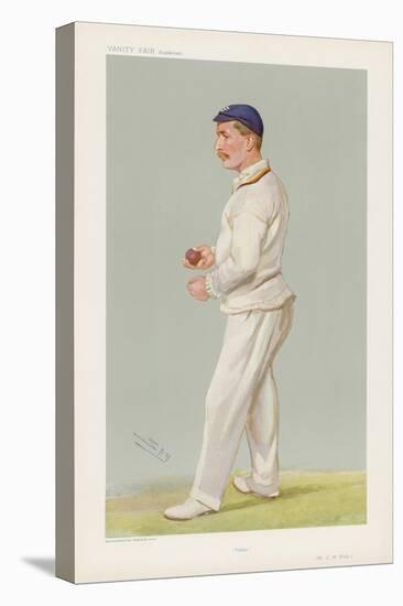 C M Wells English Cricketer Seen Here About to Bowl-Spy (Leslie M. Ward)-Stretched Canvas