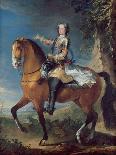 Equestrian Portrait of Louis XV (1710-74) at the Age of Thirteen, 1723-C. Parrocel-Stretched Canvas