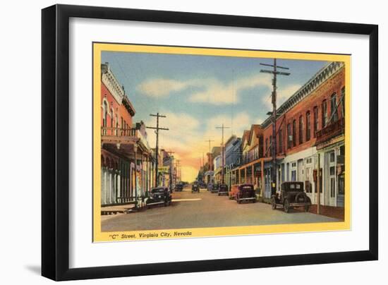 C Street, Virginia City, Nevada-null-Framed Art Print