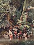 Philippino Women Washing Beneath a Banana Tree, 1863-C. W. Andrews-Framed Giclee Print