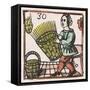 C17 Basketmaking, Woodcut-null-Framed Stretched Canvas