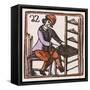C17 Chair Maker, Woodcut-null-Framed Stretched Canvas