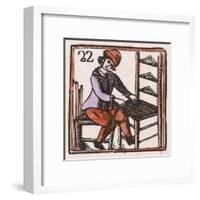 C17 Chair Maker, Woodcut-null-Framed Art Print