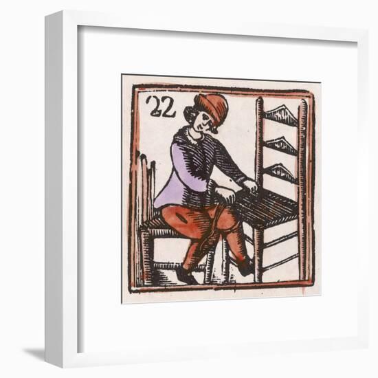 C17 Chair Maker, Woodcut-null-Framed Art Print