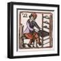 C17 Chair Maker, Woodcut-null-Framed Art Print