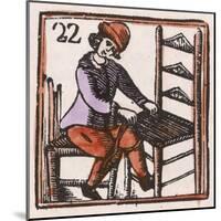 C17 Chair Maker, Woodcut-null-Mounted Art Print