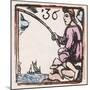 C17 Fishing, Woodcut, 36-null-Mounted Art Print