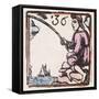 C17 Fishing, Woodcut, 36-null-Framed Stretched Canvas