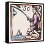 C17 Fishing, Woodcut, 36-null-Framed Stretched Canvas
