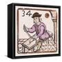 C17 Shoemaker, Woodcut-null-Framed Stretched Canvas