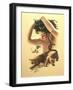 C27 Girl, Two cougars-D. Rusty Rust-Framed Giclee Print