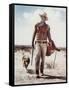 ca., 1953 --- Actor John Wayne on the movie set of "Hondo" (Hondo, L'Homme du Desert), directed by-null-Framed Stretched Canvas