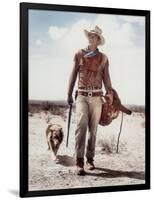 ca., 1953 --- Actor John Wayne on the movie set of "Hondo" (Hondo, L'Homme du Desert), directed by-null-Framed Photo