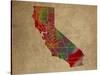 CA Colorful Counties-Red Atlas Designs-Stretched Canvas