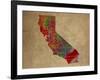 CA Colorful Counties-Red Atlas Designs-Framed Premium Giclee Print