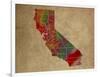 CA Colorful Counties-Red Atlas Designs-Framed Giclee Print