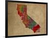 CA Colorful Counties-Red Atlas Designs-Framed Giclee Print