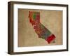 CA Colorful Counties-Red Atlas Designs-Framed Giclee Print