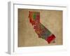 CA Colorful Counties-Red Atlas Designs-Framed Giclee Print