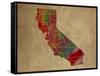 CA Colorful Counties-Red Atlas Designs-Framed Stretched Canvas