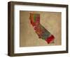 CA Colorful Counties-Red Atlas Designs-Framed Premium Giclee Print