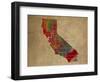 CA Colorful Counties-Red Atlas Designs-Framed Premium Giclee Print