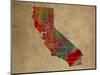 CA Colorful Counties-Red Atlas Designs-Mounted Premium Giclee Print
