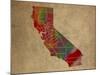 CA Colorful Counties-Red Atlas Designs-Mounted Giclee Print