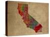 CA Colorful Counties-Red Atlas Designs-Stretched Canvas
