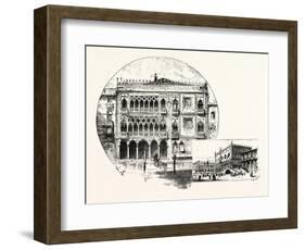 Ca' D'Oro Palace on the Grand Canal (Left) Palace of the Doges (Right) Venice-null-Framed Giclee Print