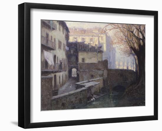 Ca' Del Borghett Near Porta Garibaldi in Milan, Italy-Eric Ravilious-Framed Giclee Print