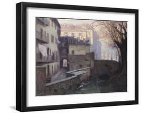 Ca' Del Borghett Near Porta Garibaldi in Milan, Italy-Eric Ravilious-Framed Giclee Print