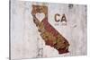 CA Rusty Cementwall Heart-Red Atlas Designs-Stretched Canvas