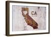 CA Rusty Cementwall Heart-Red Atlas Designs-Framed Giclee Print