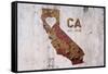 CA Rusty Cementwall Heart-Red Atlas Designs-Framed Stretched Canvas