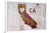 CA Rusty Cementwall Heart-Red Atlas Designs-Framed Giclee Print