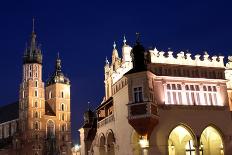 Krakows Main Square at Night-caamalf-Photographic Print