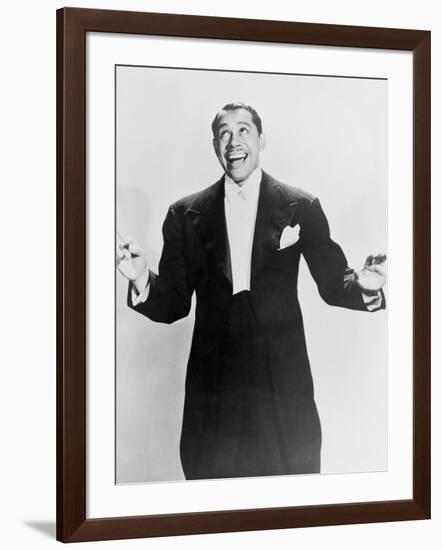 Cab Calloway, Flamboyant African America Bandleader Holding Conductor's Baton. 1951-null-Framed Art Print