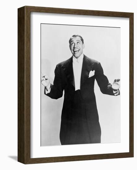 Cab Calloway, Flamboyant African America Bandleader Holding Conductor's Baton. 1951-null-Framed Art Print