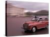 Cab racing past Buckingham Palace, London, England-Alan Klehr-Stretched Canvas