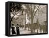 Cab Stand at Madison Square, New York-null-Framed Stretched Canvas