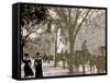 Cab Stand at Madison Square, New York-null-Framed Stretched Canvas