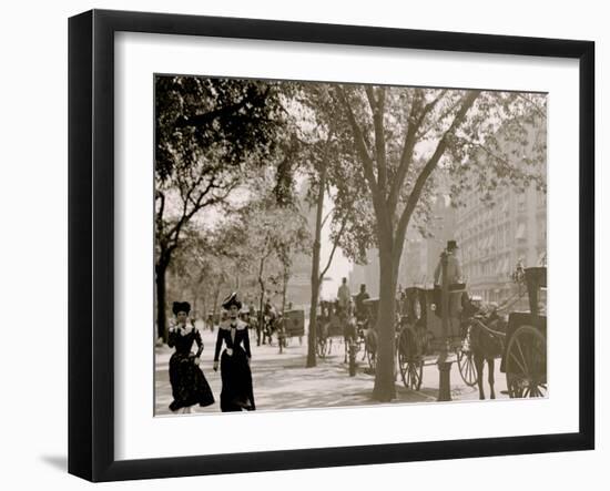 Cab Stand at Madison Square, New York-null-Framed Photo