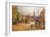 Cab Stand in the Strand-John White-Framed Giclee Print