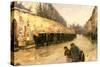 Cab Station, Rue Bonaparte, Paris, 1887-Childe Hassam-Stretched Canvas