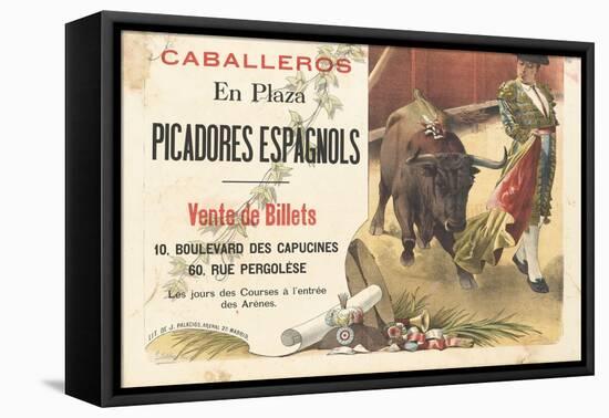 Caballeros en plaza, picadores espagnols-null-Framed Stretched Canvas
