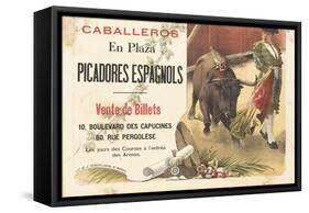 Caballeros en plaza, picadores espagnols-null-Framed Stretched Canvas