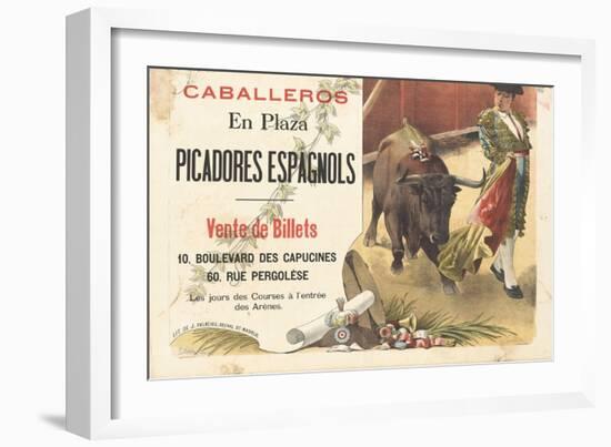 Caballeros en plaza, picadores espagnols-null-Framed Giclee Print